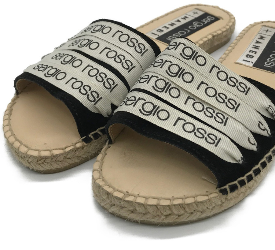 sergio rossi/セルジオロッシ】20SS Manebiコラボロゴフラットサンダル