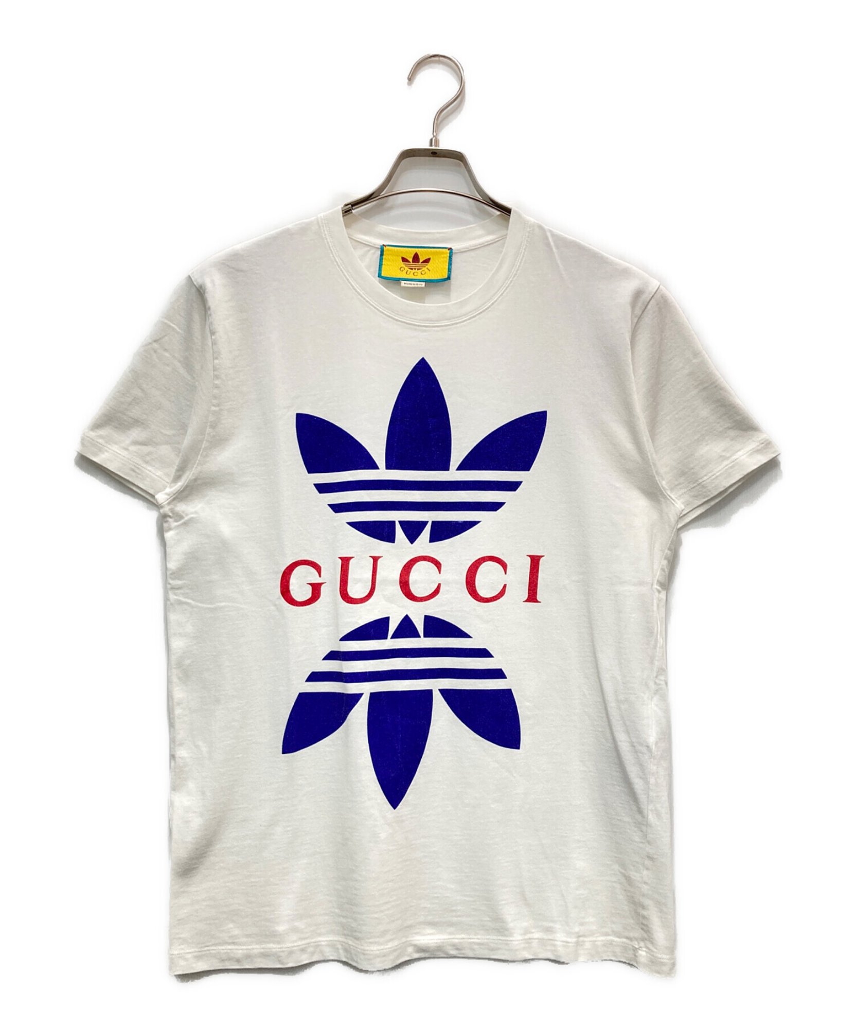 グッチ×アディダス　限定コラボ　トレフォイルロゴ　ピンバッジ adidas × GUCCI / アディダス×グッチ】□□コラボロゴプリントTシャツ