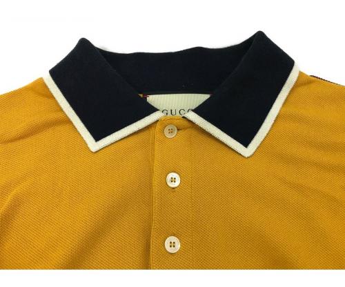 ストライプコットンポロシャツのメンズ