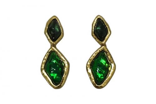 イヴサンローランのヴィンテージカラーストーンイヤリング