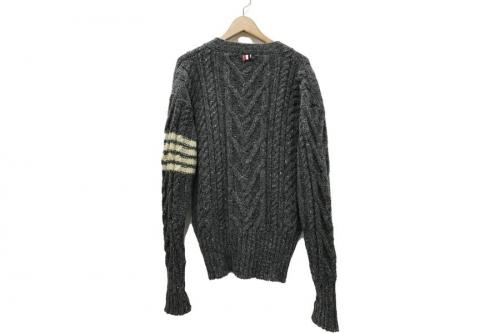 4BAR アランケーブルのカーディガン