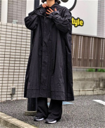 CELINE ロング　トレンチコート ユニセックス　ブラック　コットン　40 CELINE ロング トレンチコート ユニセックス ブラック コットン 40