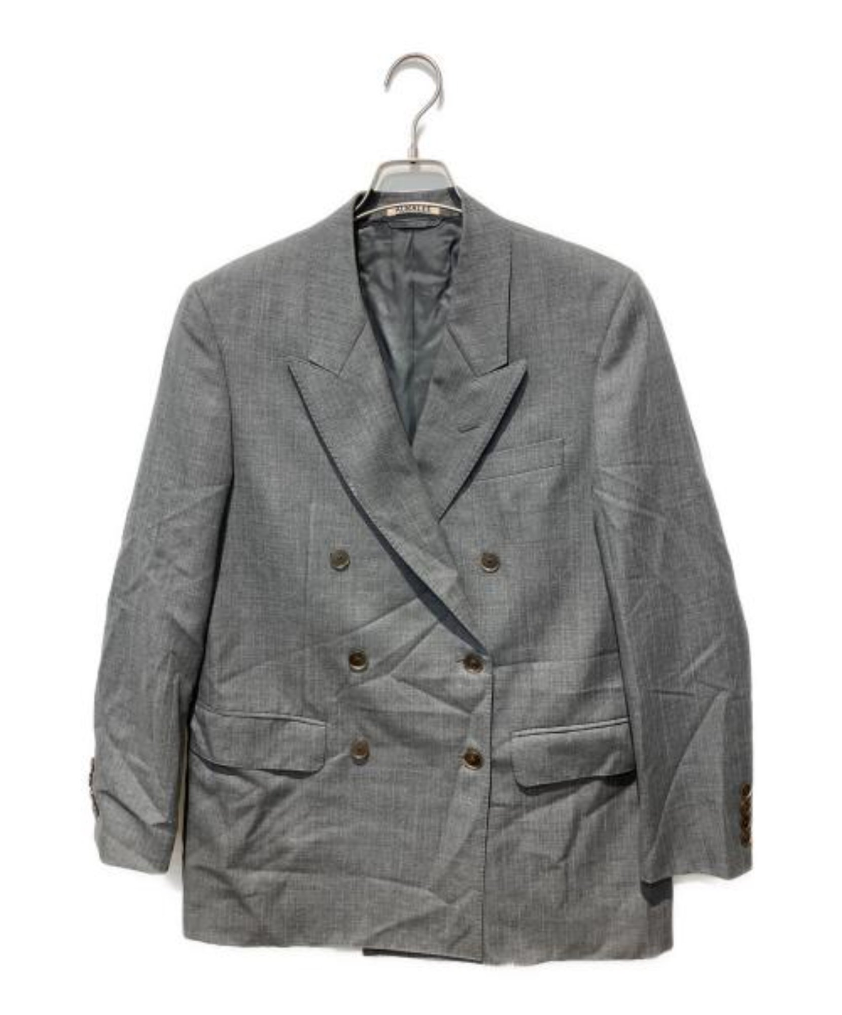 極美品　AURALEEオーラリー　完売品　チャコール/グレー　ウール100% AURALEE / オーラリー】BLUEFACED WOOL DOUBLE-BREASTED JACKET | 英国