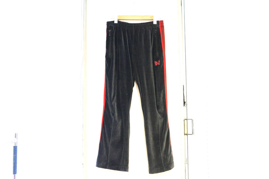 NEEDLES トラックパンツ ベロア M チャコール レッド ニードルス