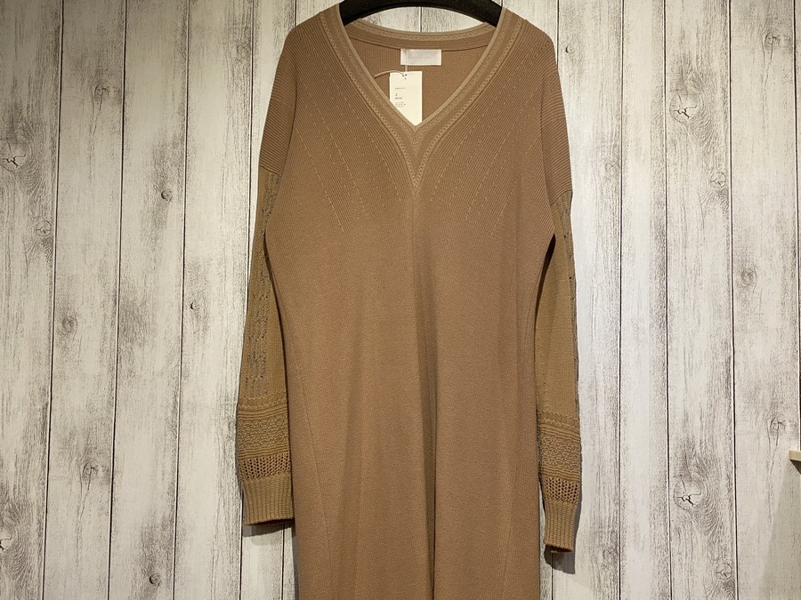 mame kurogouchi / マメクロゴウチ】Mixed Knitted Fabric Dress