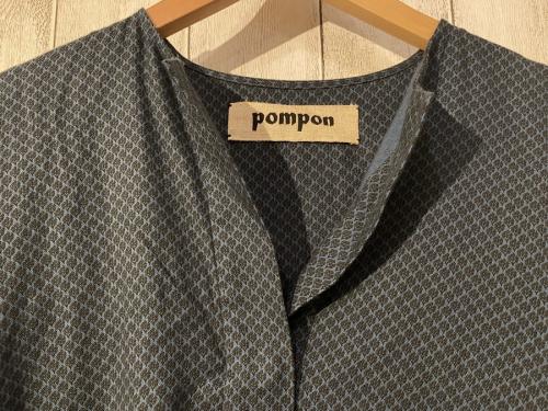 ポンポンの総柄ワイドジャガードワンピース