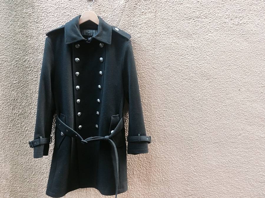 バーバリー ナポレオンコート カシミヤ混 ロングコート シルバーボタン メンズ バーバリー ナポレオンコート カシミヤ混 ロングコート シルバーボタン