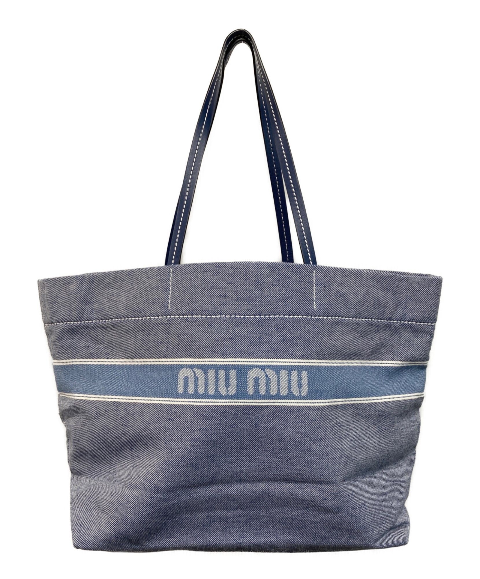 miu miu ジャガードデニムトートバッグ MIU MIU / ミュウミュウ】日常に寄り添う大人のデニムトート|洗練され