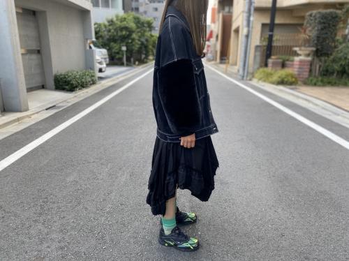 ファースリーブGジャンのデニムジャケット