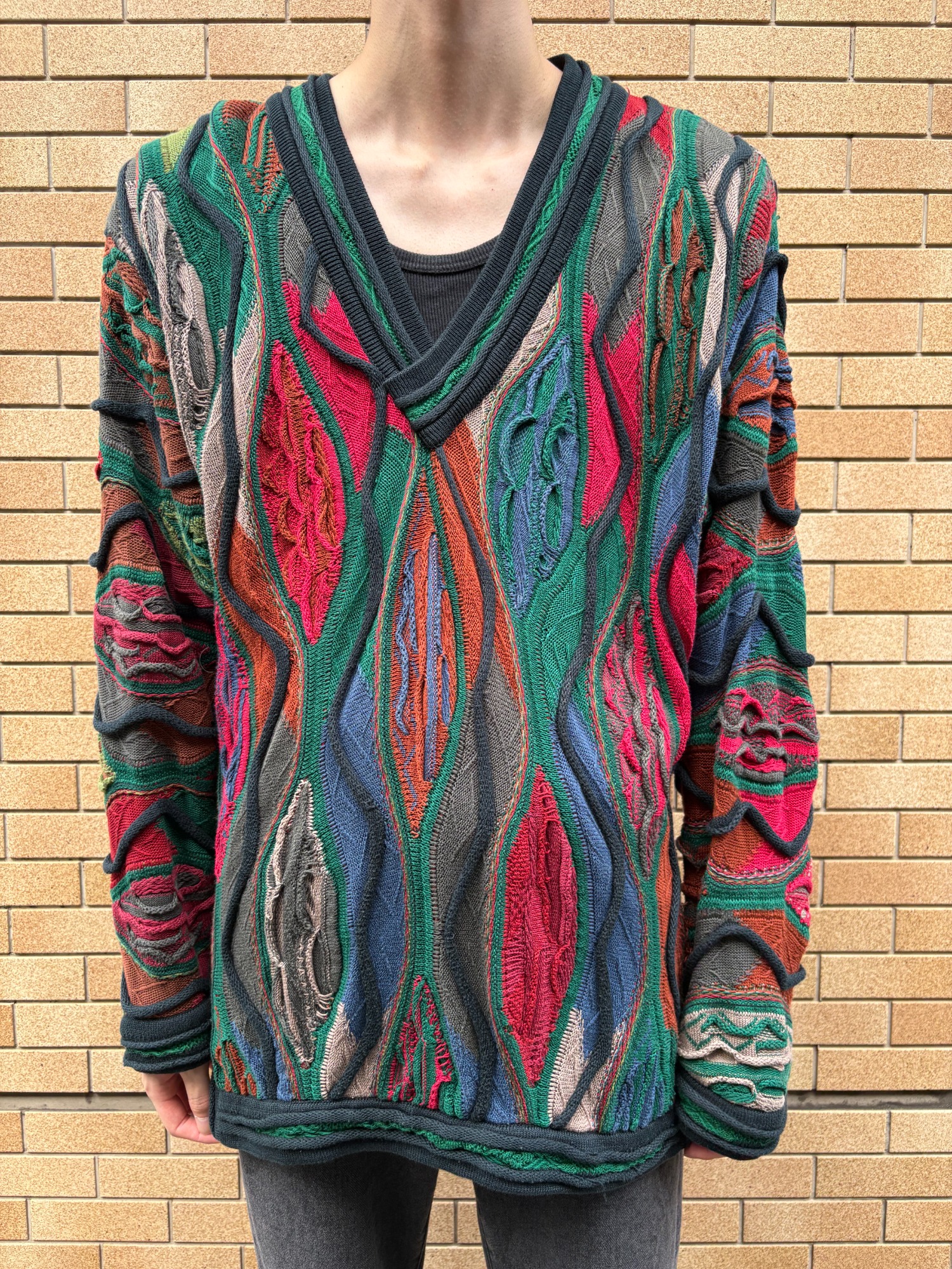 coogi 3Dニット 最終価格‼️ クージー Coogi 3Dニット ブルー サイズ：L : カインドオルYahoo