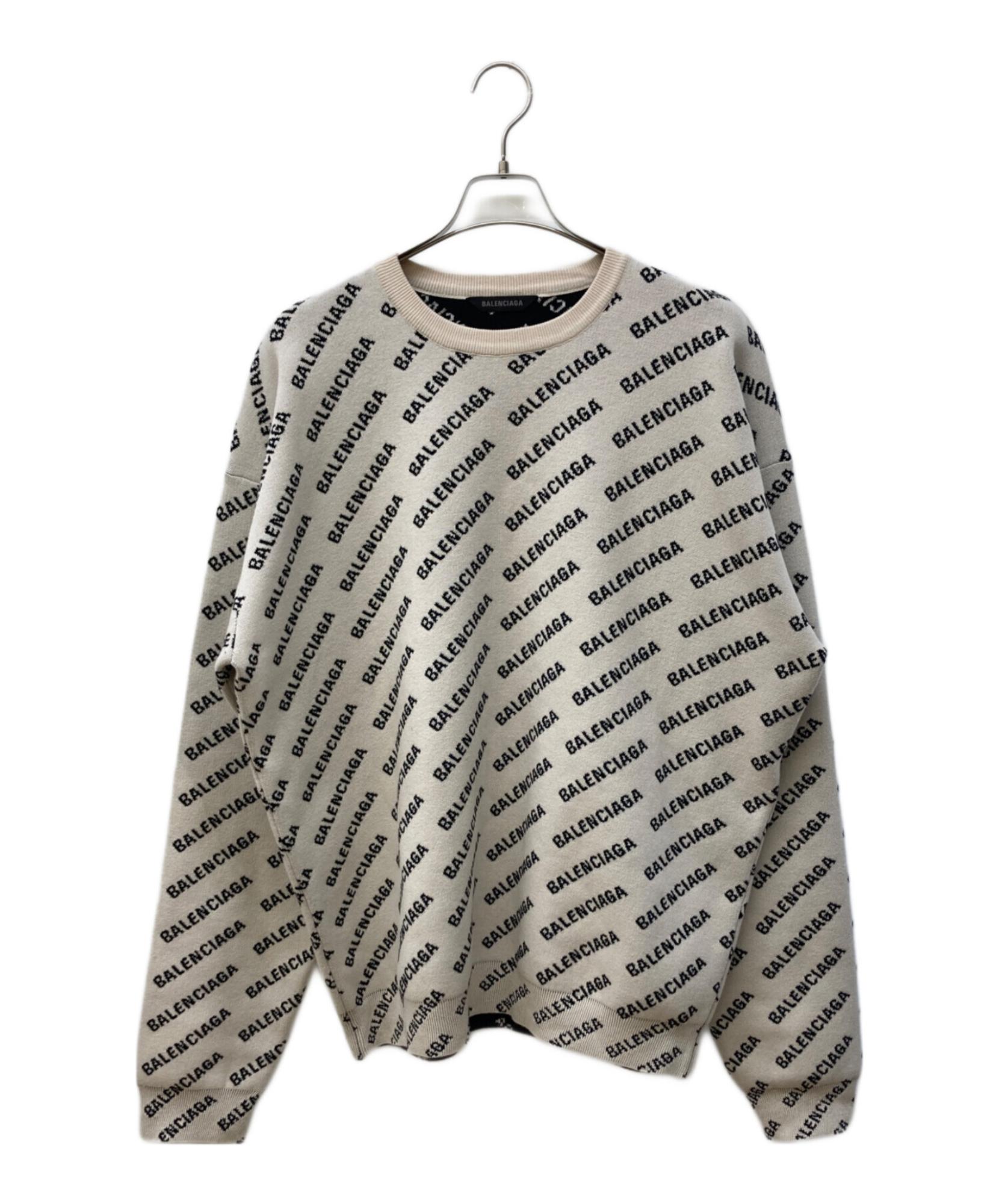 古着 BALENCIAGA ロゴニット ブラウン BALENCIAGA (バレンシアガ 