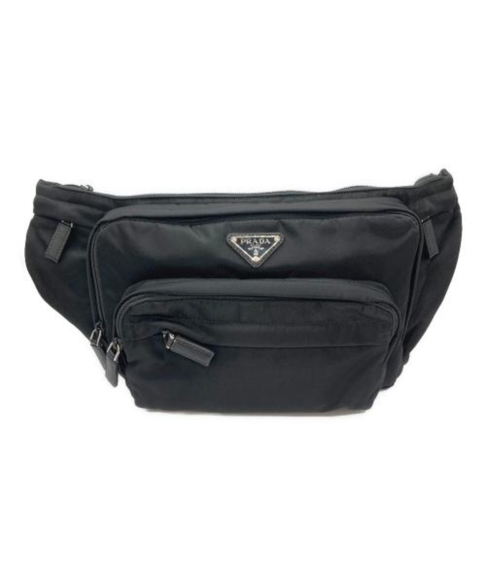 【美品】PRADA ウエストバッグ　サフィアーノレザー×ナイロン　2VL003 PRADA/プラダ】永遠の定番。機能美を追求したナイロンウエストバッグが