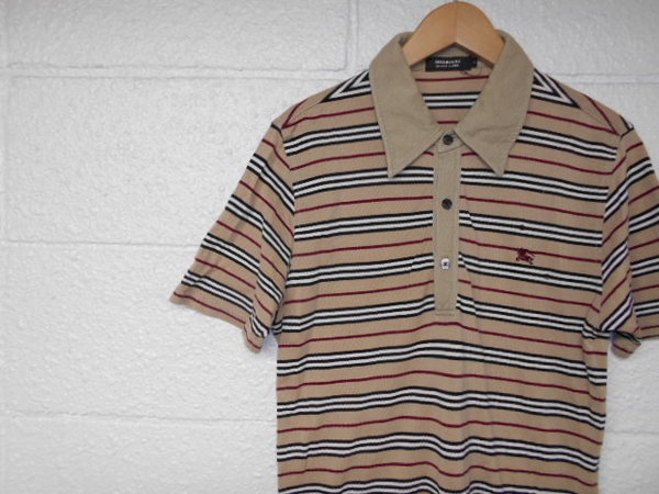 【希少】バーバリーズ　ポロシャツ　半袖　ノバボーダー　Lサイズ　ホースロゴ 大人気ブランド【Burberry/バーバリー】ノバボーダーポロシャツ