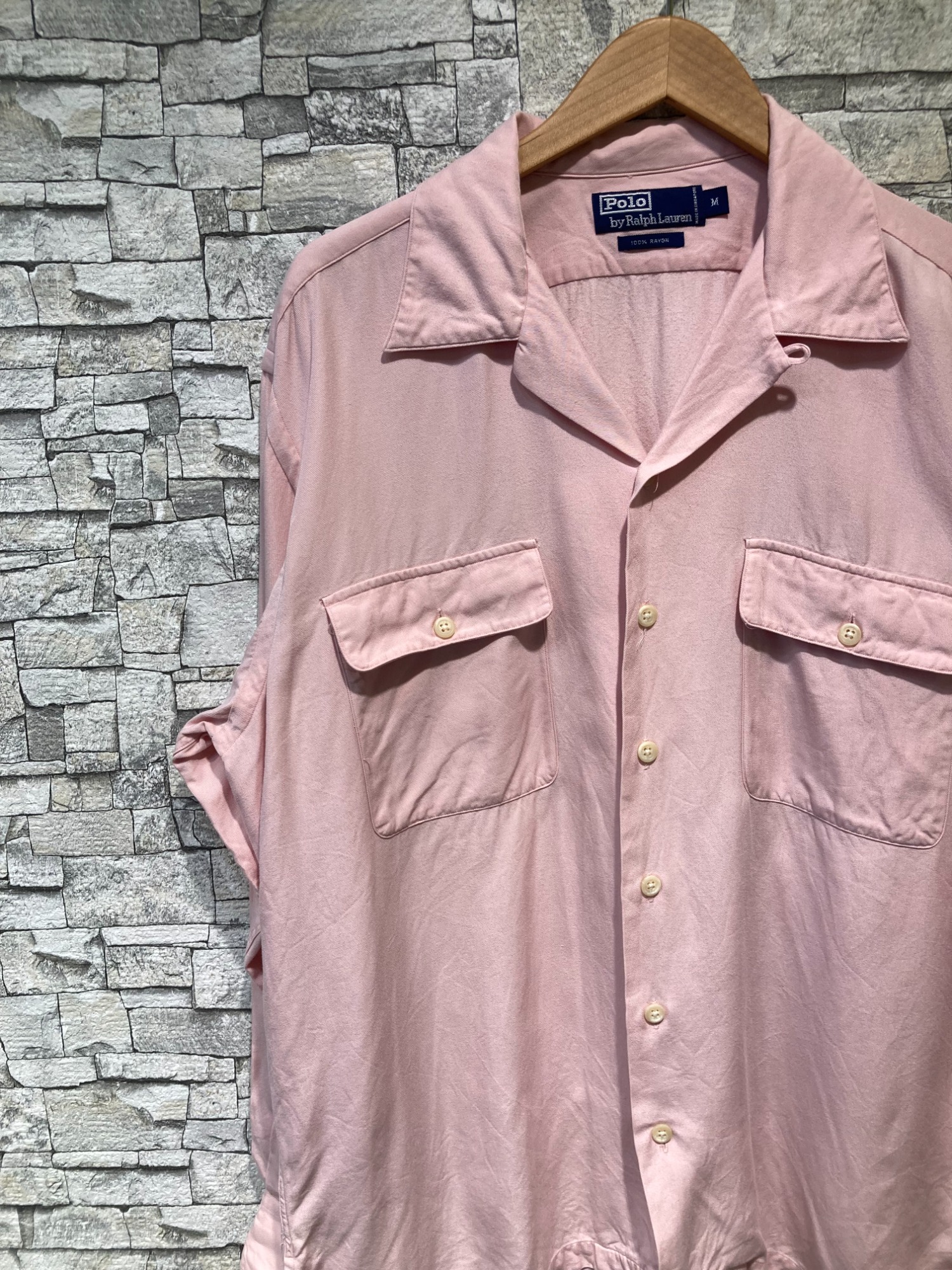 【けけ】Polo Country オープンカラーシャツ レーヨン　ピンク POLO RALPH LAUREN】 レーヨンオープンカラーシャツ[2023.06.16