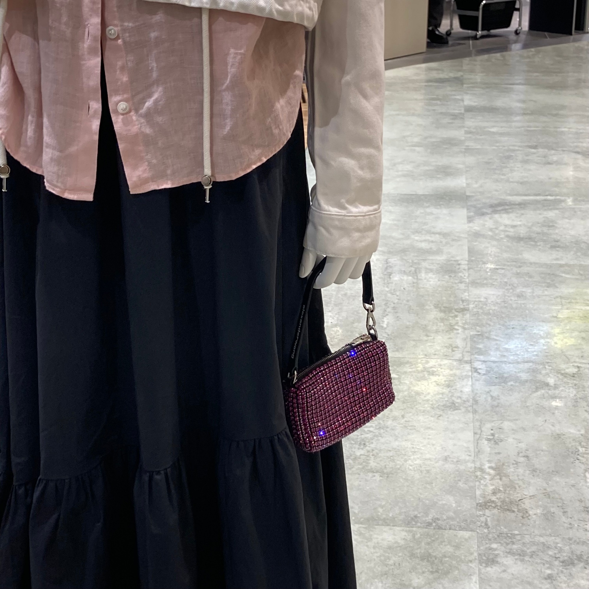 ALEXANDER WANG】HEIRESS ラインストーン メッシュ ポーチ