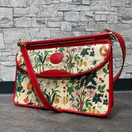 【GUCCI】 GGフローラ キャンバス×レザー ショルダーバッグ