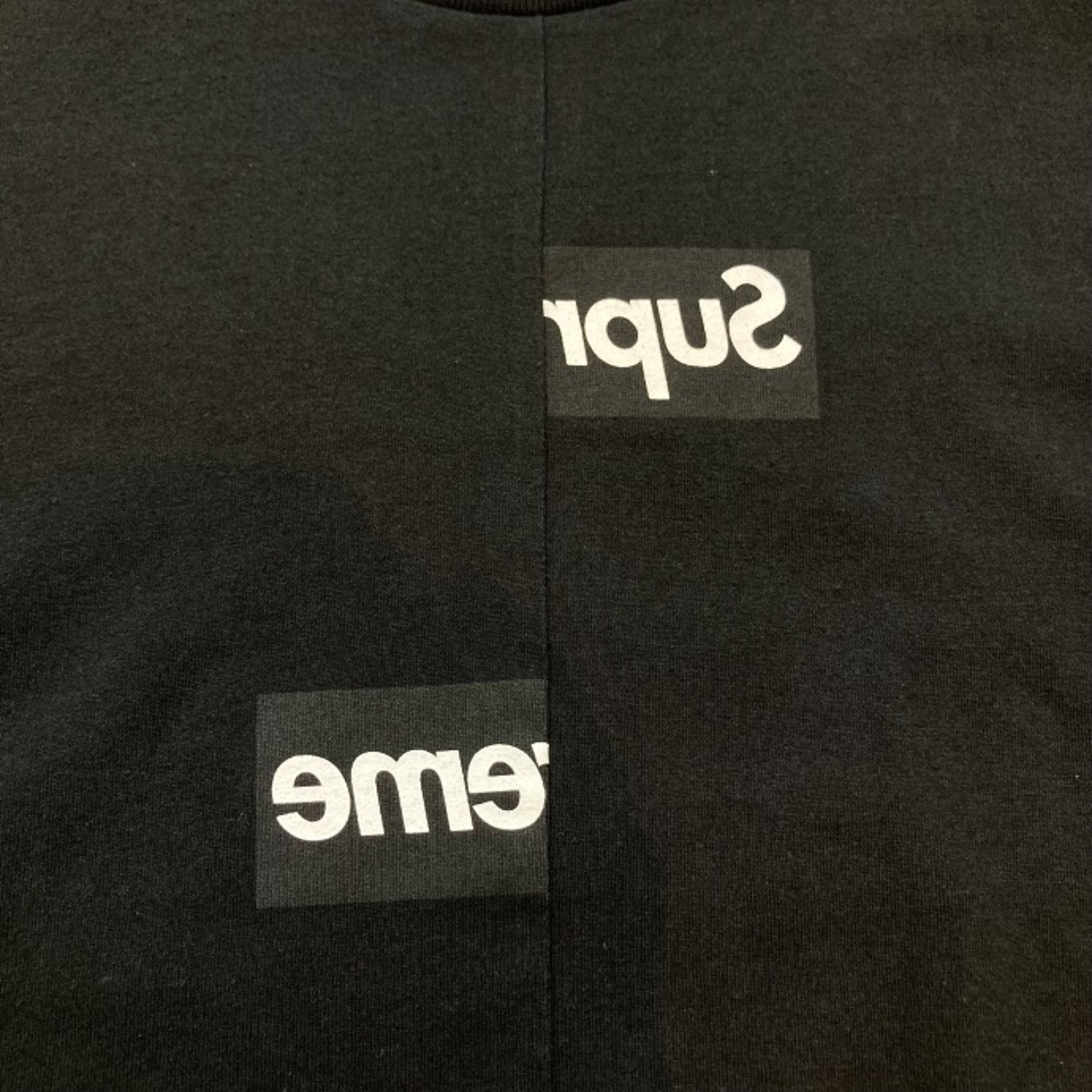【美品】18AW supreme ギャルソン スプリット ボックスロゴ Tシャツ Supreme(シュプリーム) / 18AW/Split Box Logo Tee/Tシャツ/XL