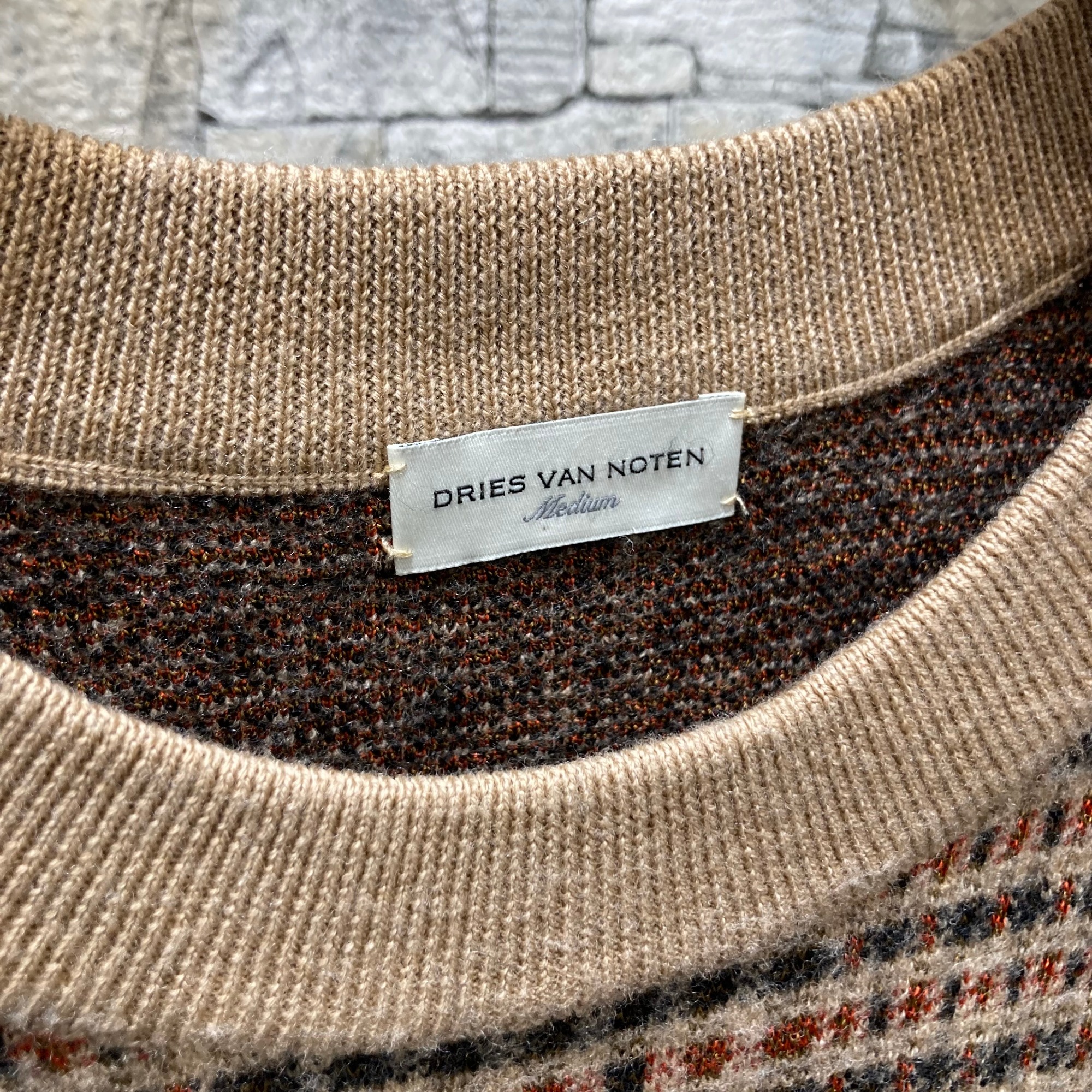 ケ*ト様 DRIES VAN NOTEN 半袖ニット チェック柄 DRIES VAN NOTEN】総柄ニット[2025.10.14発行]｜トレファク