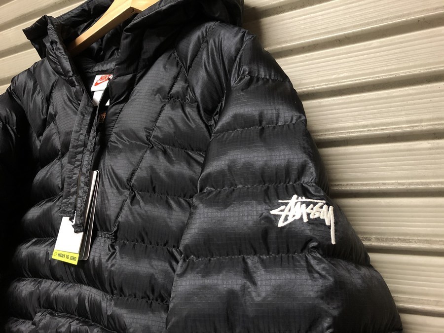 変更OK 【激レア】NIKE stussy コラボ ダウン 黒 セットアップ