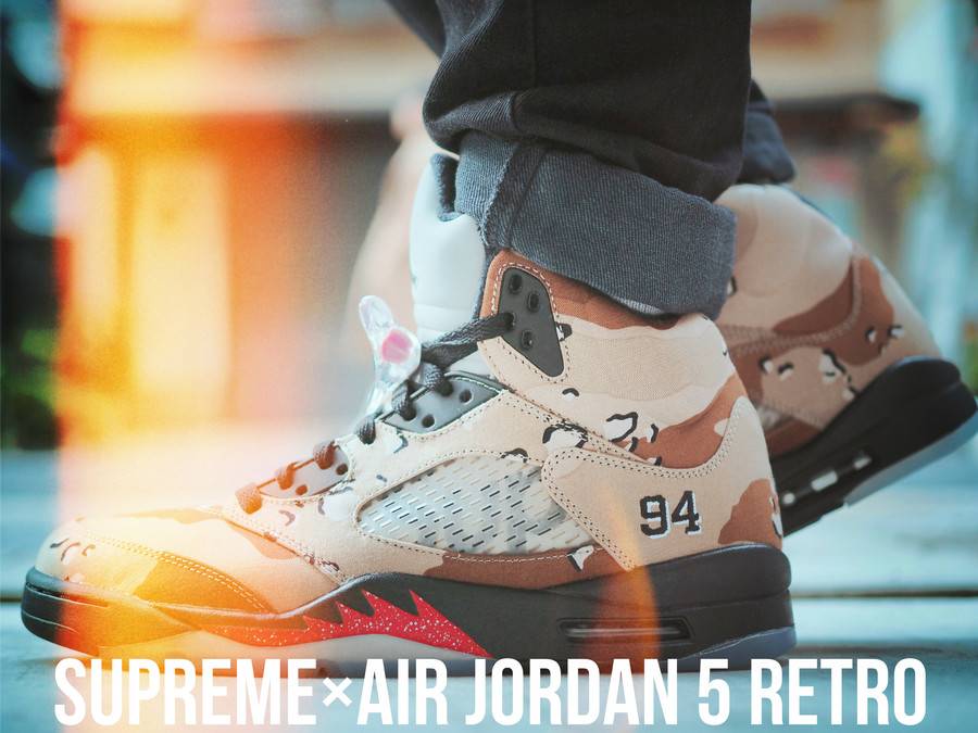 今期コラボのSupreme×AIR JORDAN 5 がアメ村に入荷しました 