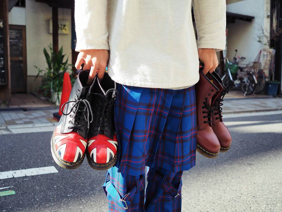 パンク ロック ストリート HARE古着 ウール混 チェック柄ボンテージパンツ カウンターカルチャーの象徴。[2016.11.29発行]｜トレファクスタイル