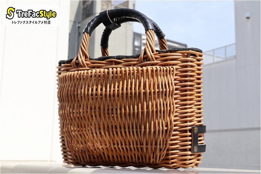 ebagos エバゴス　かごバッグ 紅籐 ebagos 横長かご ブライドルレザー×紅籐 BLACKエバゴス | マドリガル