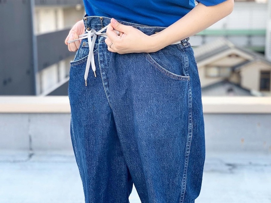 MAISON EUREKA メゾンエウレカ 日本製 VINTAGE REWORK BIGGY PANTS ヴィンテージリワークバギーパンツ 017-BLU-S S Indigo ラップ デニム ベルト ボトムス【MAISON EUREKA】