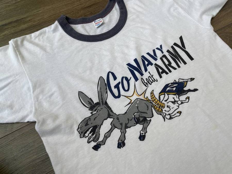 Vintage Champion】80's GO NAVY BEAT ARMY/リンガーTシャツ/80年代 ...