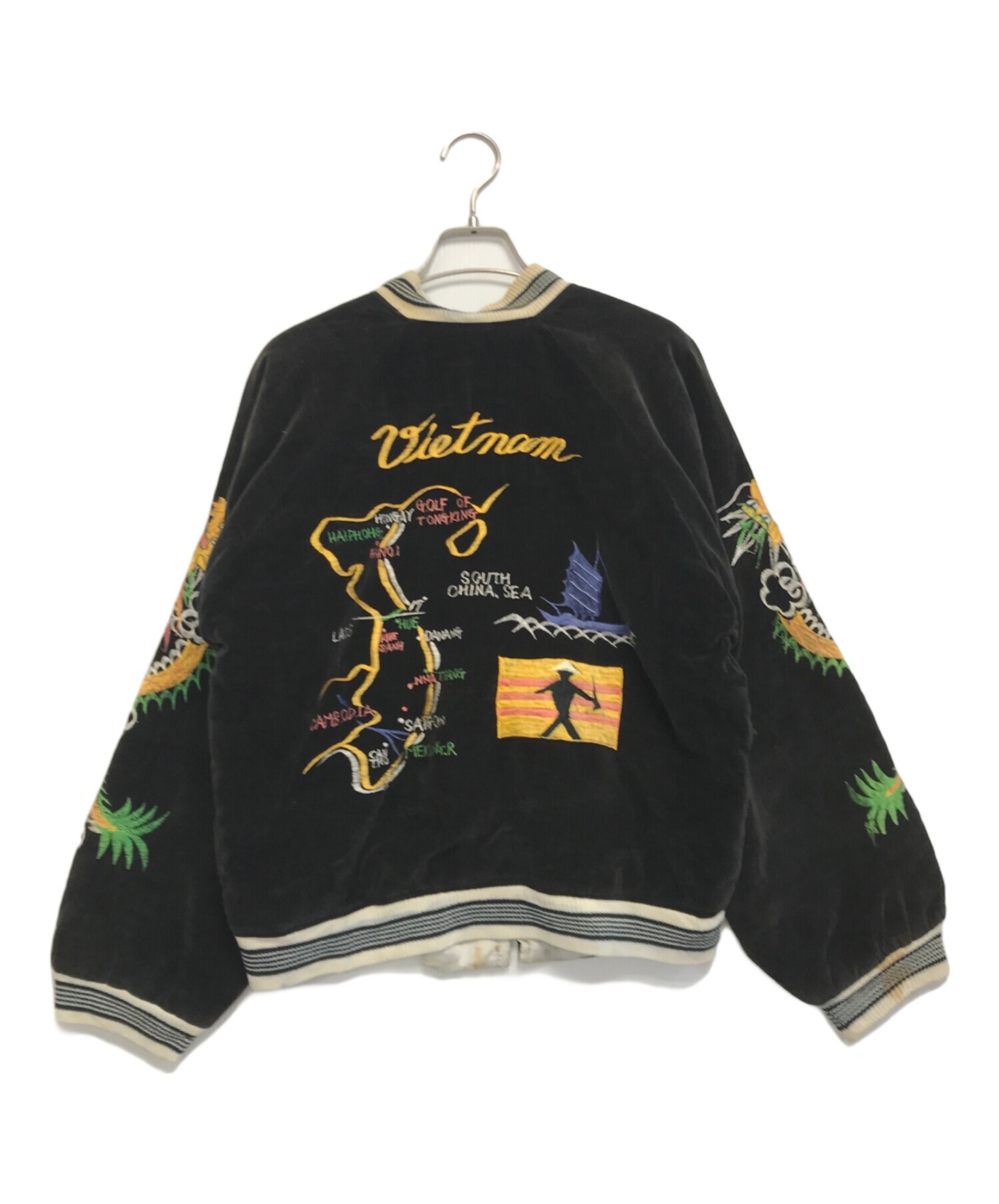 スカジャン ヴィンテージ 60s 60年代 スーベニアジャケット 黒別珍 虎刺繍 VINTAGE / ヴィンテージ】60s 別珍スーベニアジャケット | 時代を超え