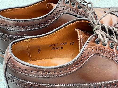 が*離様 ダークブラウン キャップトゥ コードバン　パターンオーダー　25cm程 ALDEN/オールデン】125周年/58874/UA別注ウイングチップ／ダーク