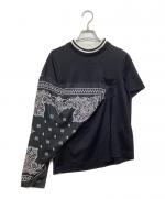 sacai / サカイ】プリーツ加工 シフォン ドッキングクルーネック T