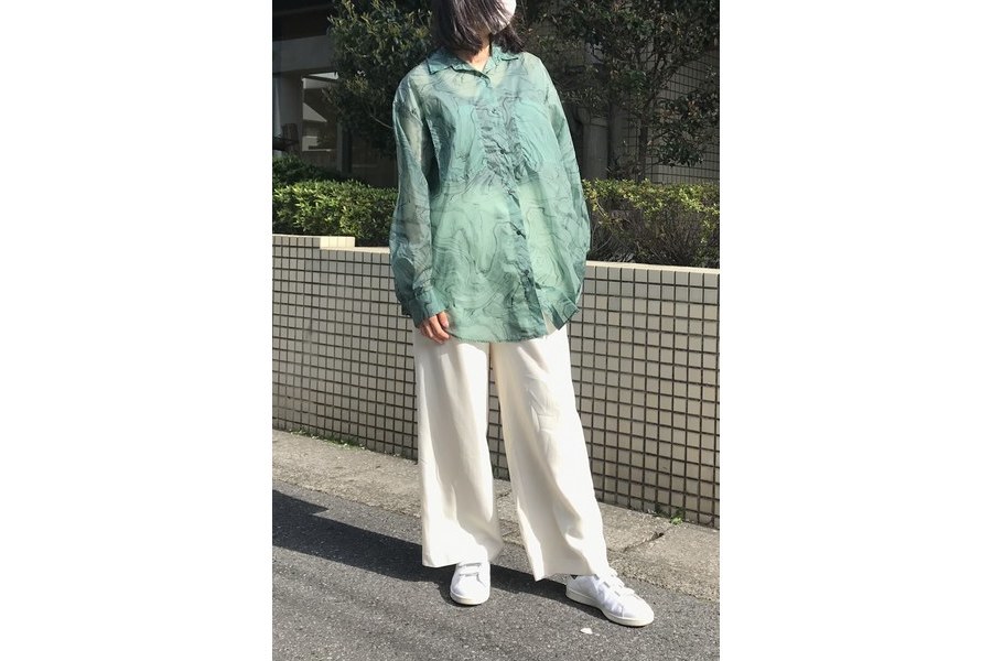 6ROKU 新品SUKE MARBLE PRINT SHIRT