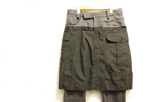 アンダーカバーのレイヤードスカートパンツ