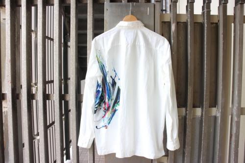 イッセイミヤケのペイントブロードシャツ