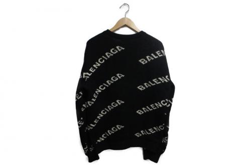 バレンシアガのLogo-Intarsia Knitted Sweater