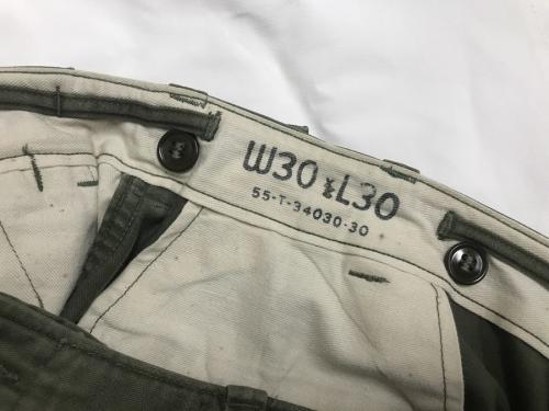 ユーエスアーミーのM43　トラウザーコットンフィールドパンツ