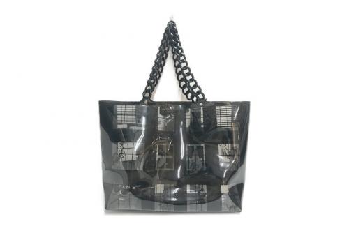 チェーンハンドルクリアトートバッグのレディース