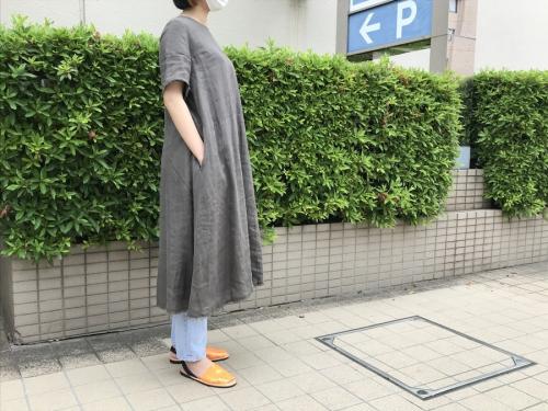 リネンAラインワンピースのレディース