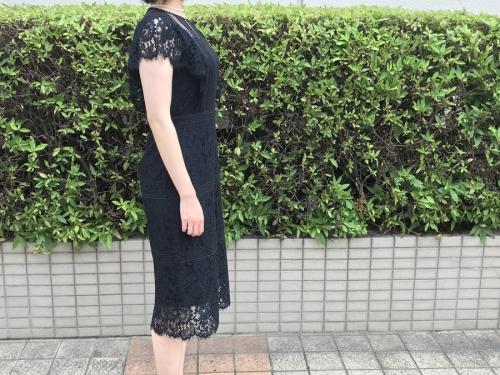 ラッセルレース切替スカラップワンピースのレディ－ス