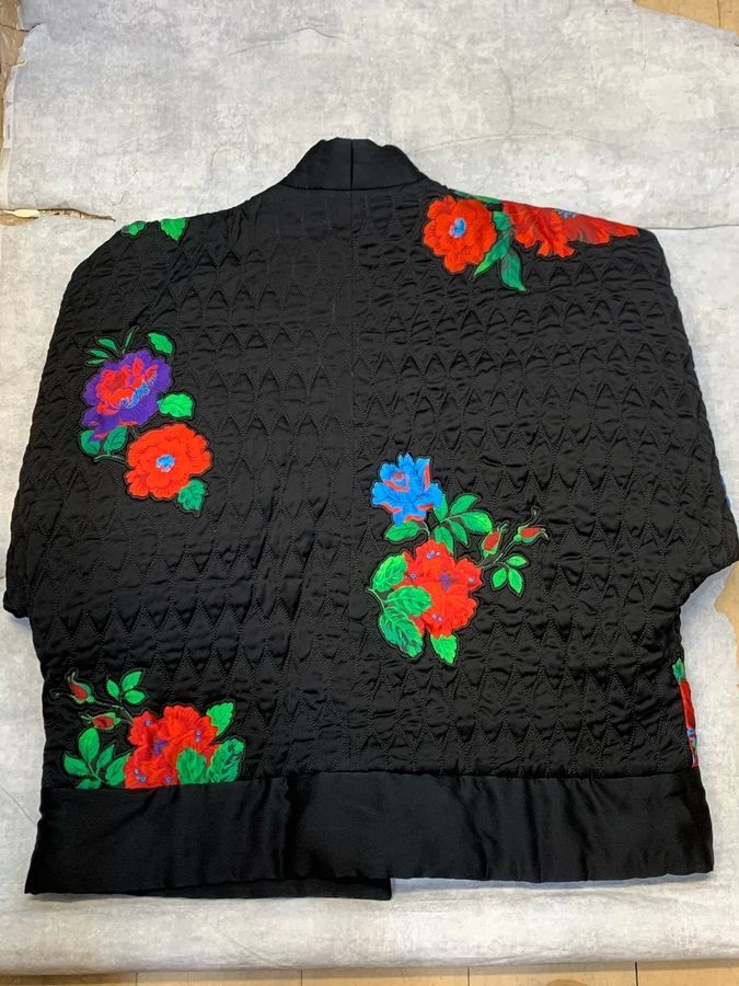 【レア】KENZO ノーカラージャケット　花柄　フラワー　刺繍　フランス製　38