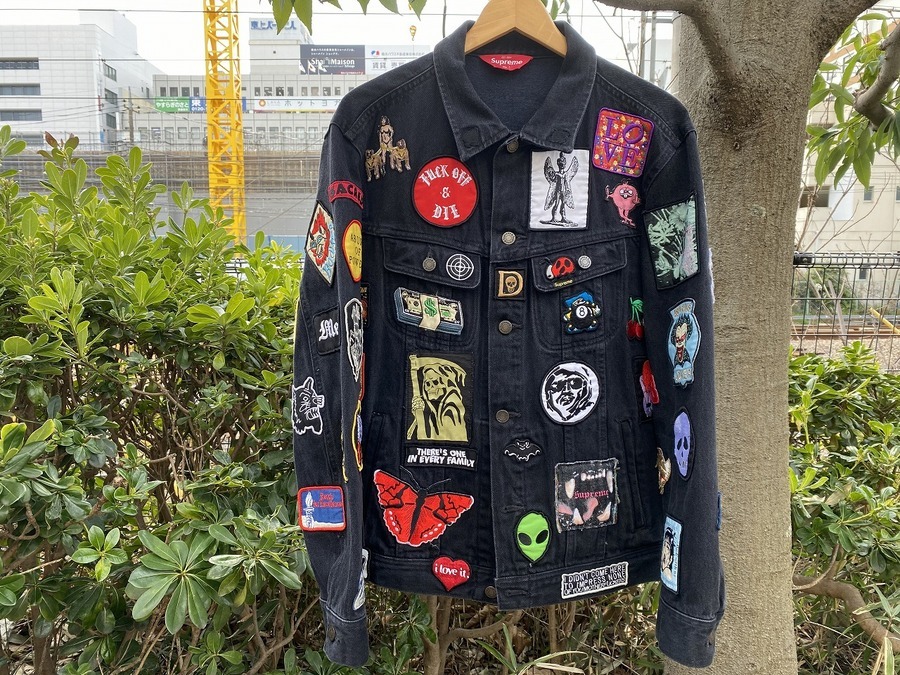 Supreme Patches Denim Trucker Jacket Black