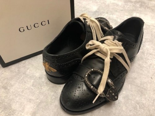 GUCCI グッチ デュオニュソス チャンキーヒール ビジューローファー厚底