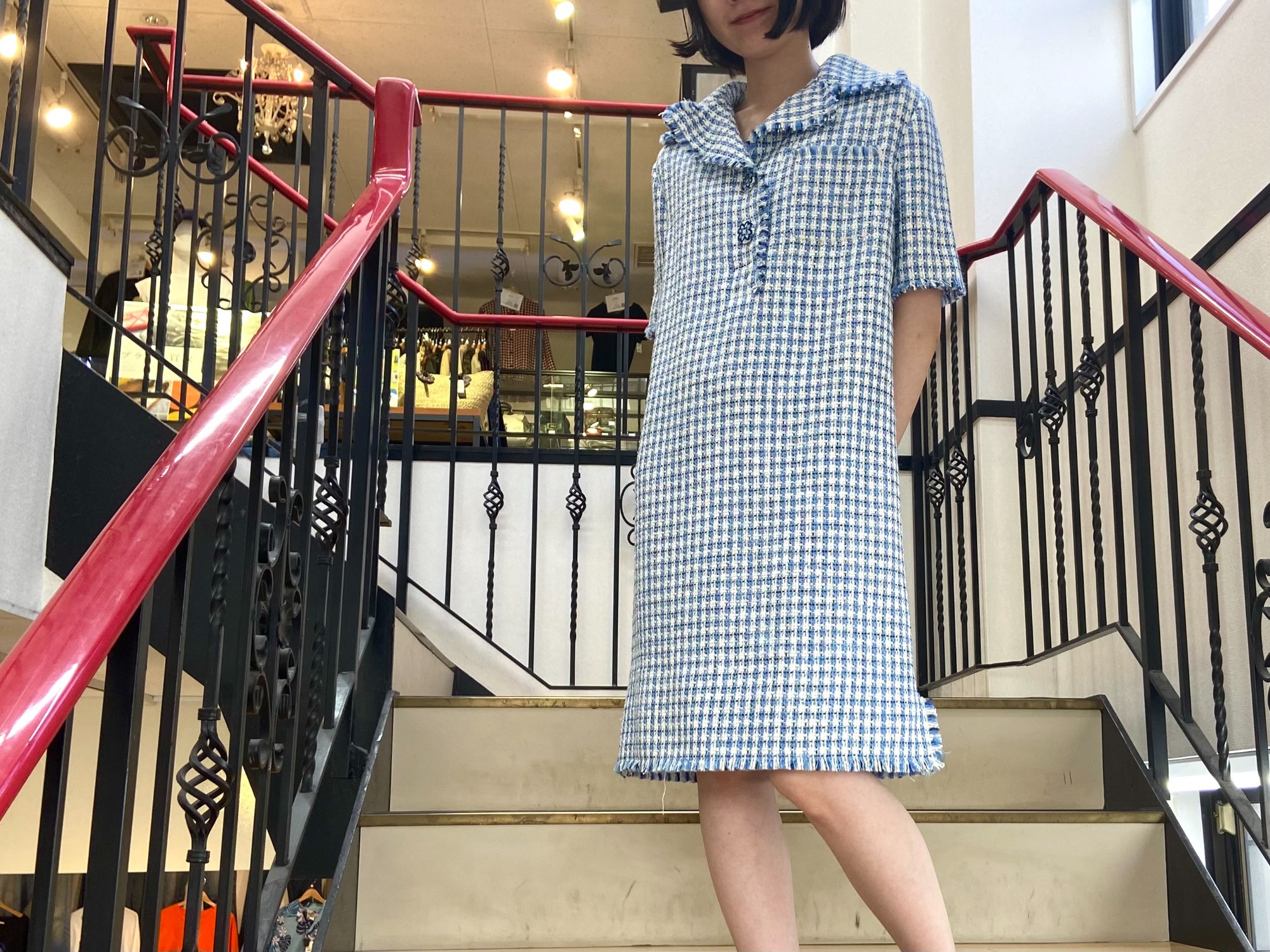 ETRO/エトロ】の、ノッチドカラー ツイードミニドレスが買取入荷致し