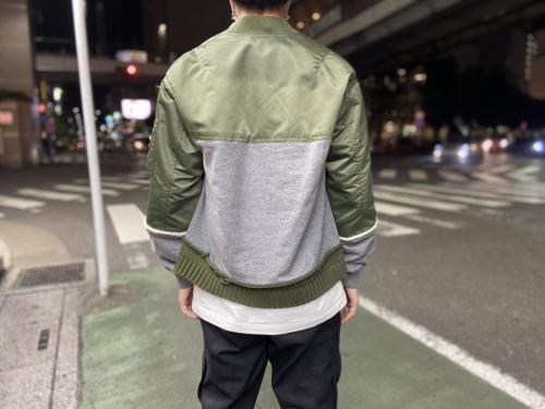 アンダーカバーのスウェット切替裾リブMA-1ジャケット