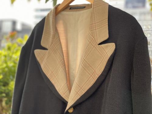 ヨウジヤマモトプールオムのチェック切替テーラードジャケット