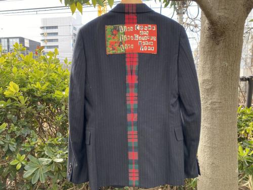 コム デ ギャルソン オム プリュスのチェック切替ジャケット