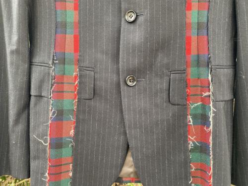 チェック切替ジャケットの春物強化