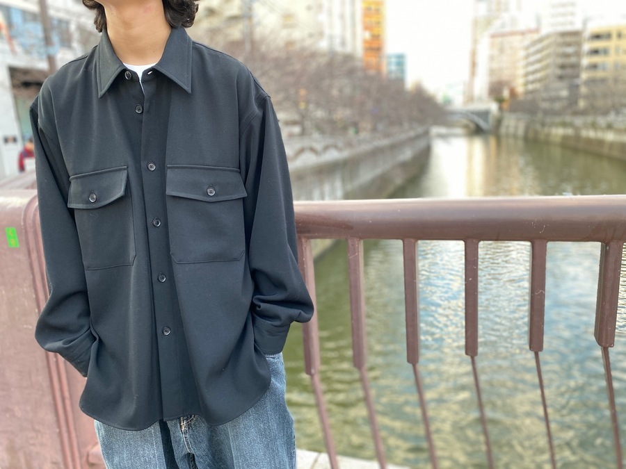 美品 auralee wool max gabardine shirt 19aw