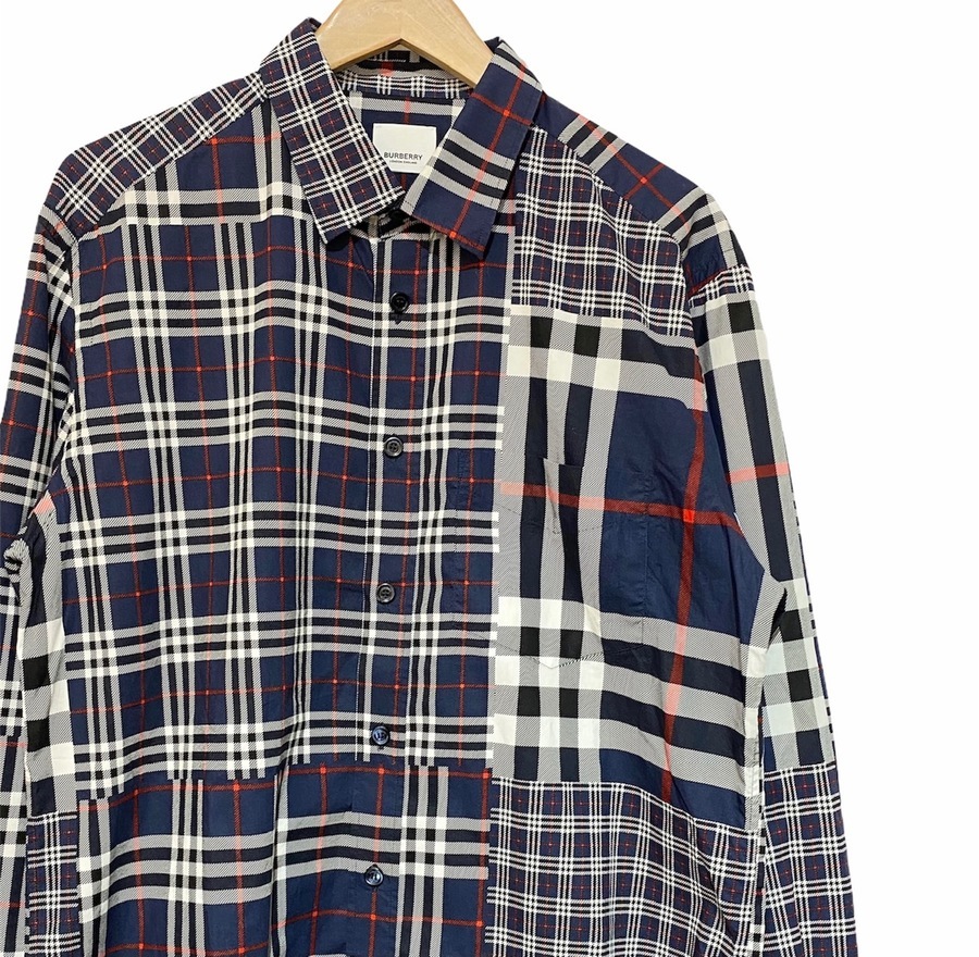 BURBERRY LONDON/バーバリーロンドン】パッチワークチェックシャツお 