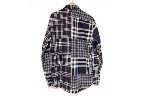 バーバリーロンドンのパッチワークチェックシャツ